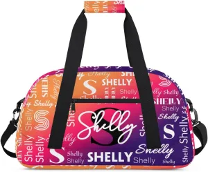 Custom Gym Bag for Women Men Personalized Sports Duffel Bag Waterproof Shoulder Weekender Bag Sports Travel Bag Orange Indigo Lightweight Carry on Training Bag