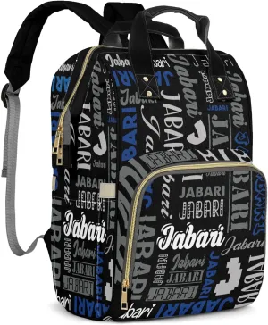 Custom Name Boy Baby Bags, Nylon Personalized Diaper Bag Backpack for Baby Boy Mom, Large Capacity, Waterproof, Multifunctional, Adjustable Shoulder Straps
