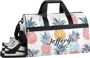 Customizable Large Gym Duffel Bag for Men Women Football Bags for Equipment Weekender Carry on Duffle Bags Pineapple