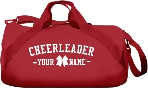 CUSTOMIZEDGIRL Customizable Cheer Duffle - Durable Cheerleading & Overnight Bag with Bow & Name, Quality Adult & Kids Duffel, Red