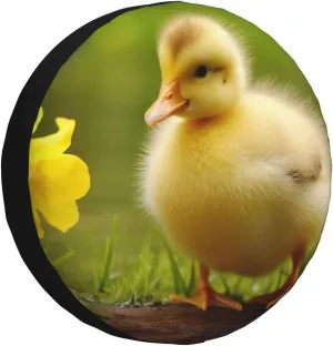 Cute Baby Ducks Tire Cover Outdoor Waterproof Snow Sun Rain Wheel Cover Portable Wheel Bags Camper Spare Tire Cover Universal Car Tire Protectors for Trailer RV SUV