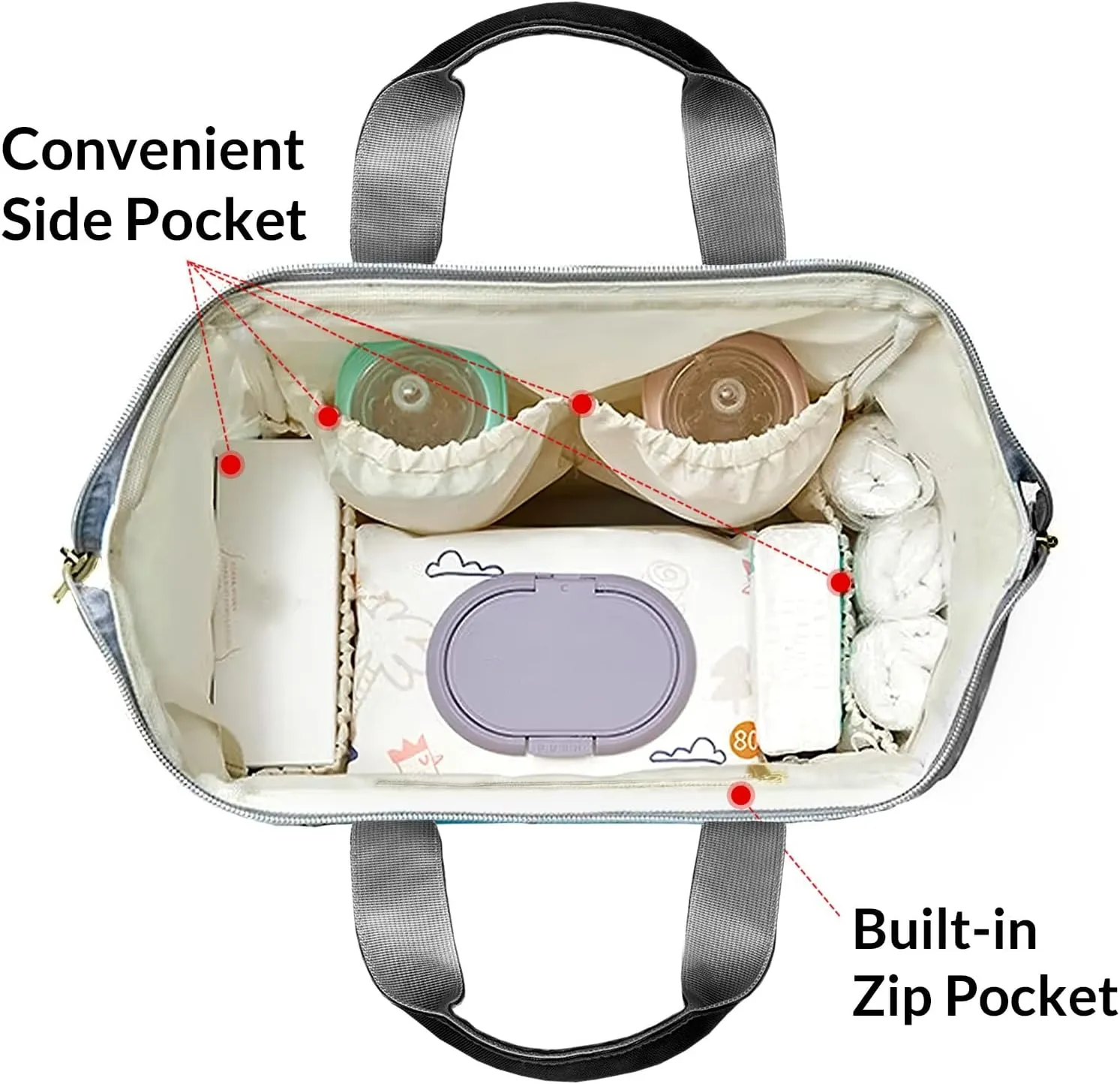 Cute Elephant Diaper Bags with Name Personalized Baby Bag Travel Tote Bag Waterproof Backpack for Mom Gift