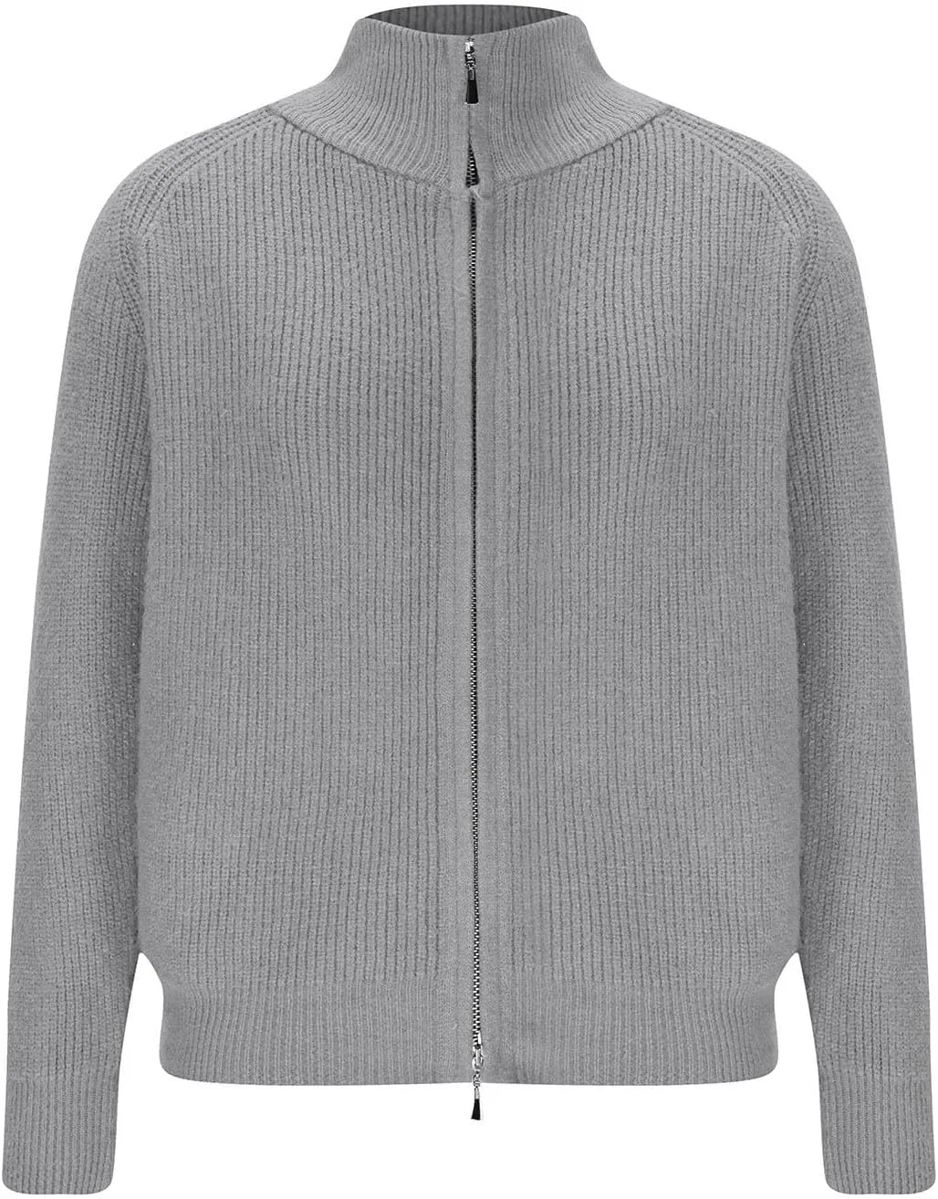 Cute Fall Sweaters for Women Trendy Long Sleeve Zip Up Collared Sweater Jackets Ribbed Knit Pullover Jumper