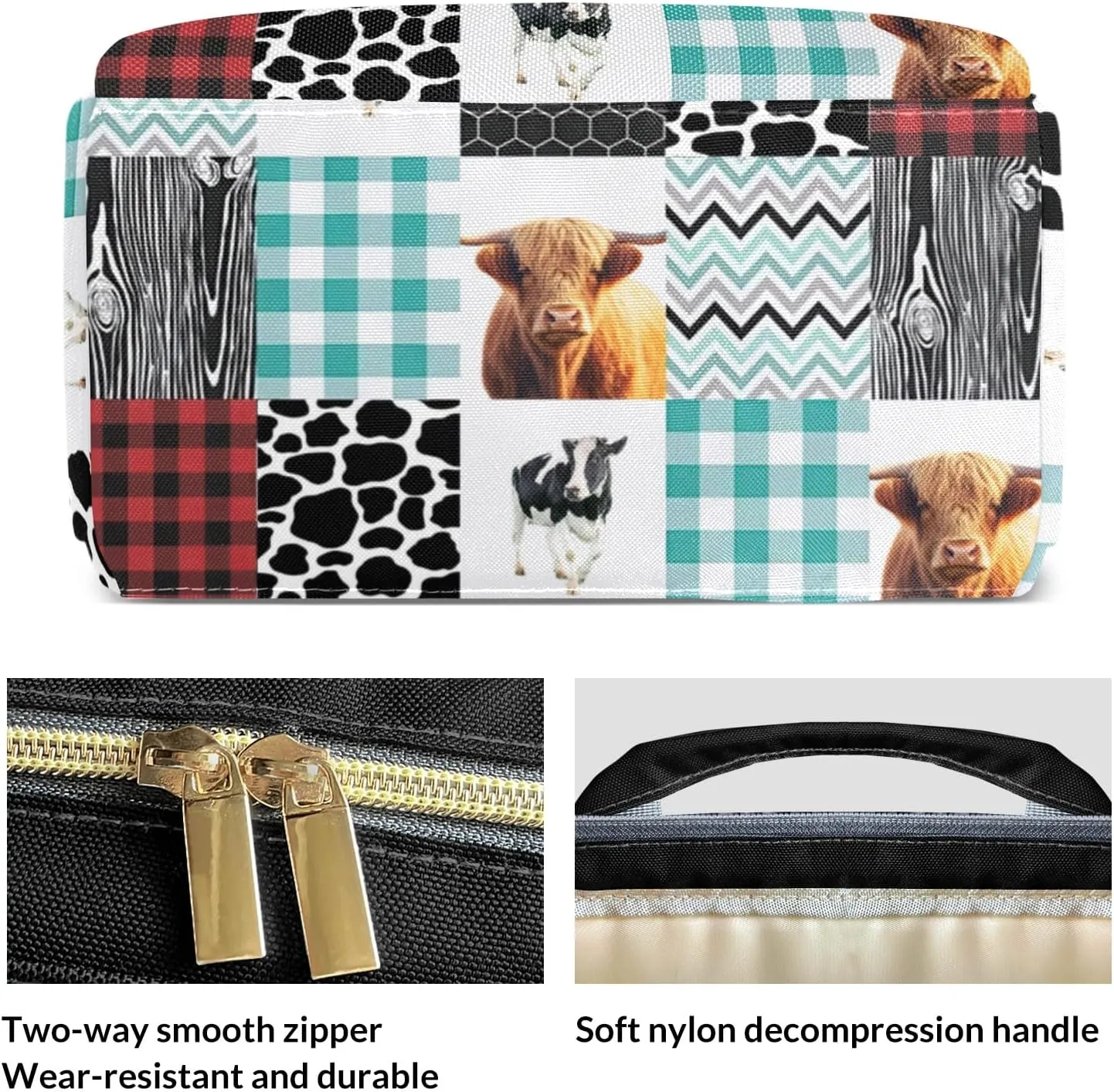 Cute Highland Cow Pattern Personalized Diaper Bag Backpack Name Custom Mommy Nappy Baby Bag Daypack for Mom Dad Gifts