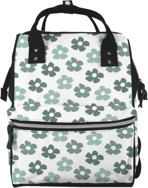 Cute Naive Floral Diaper Bag Backpack Large Capacity Multifunction with Insulated Pockets Waterproof Baby Diaper Bags Baby Travel Essentials for Moms,Dads,Newborns