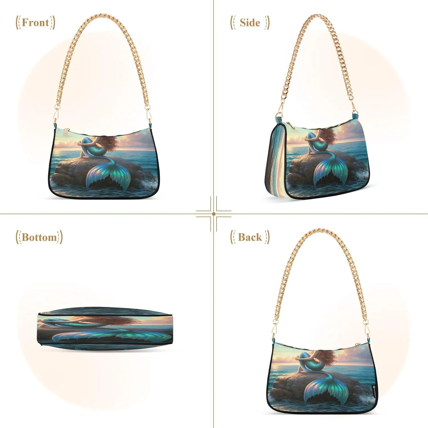 Cute Pig Window Brown Woman Tote Bag Purse, Trendy Bag
