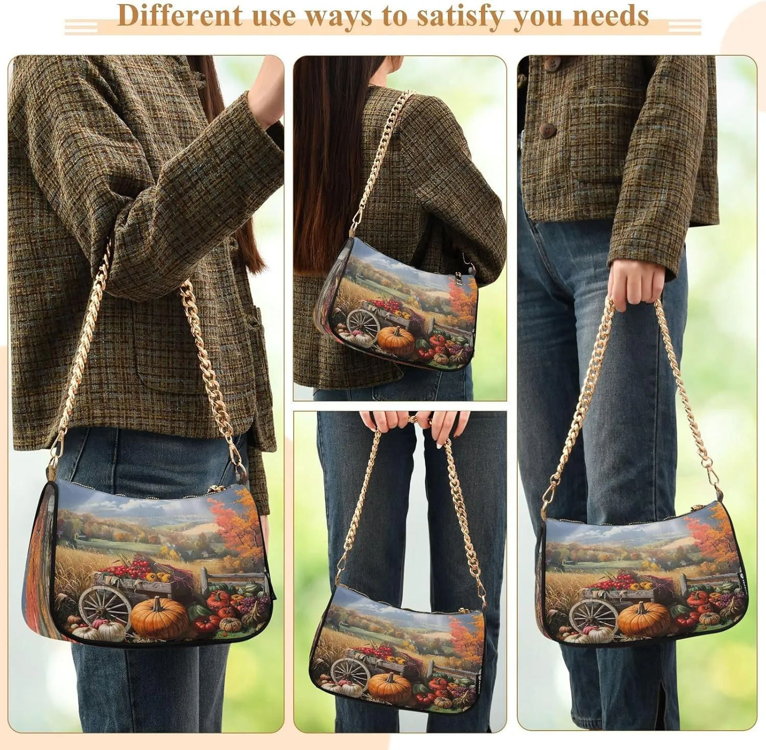 Cute Pig Window Brown Woman Tote Bag Purse, Trendy Bag