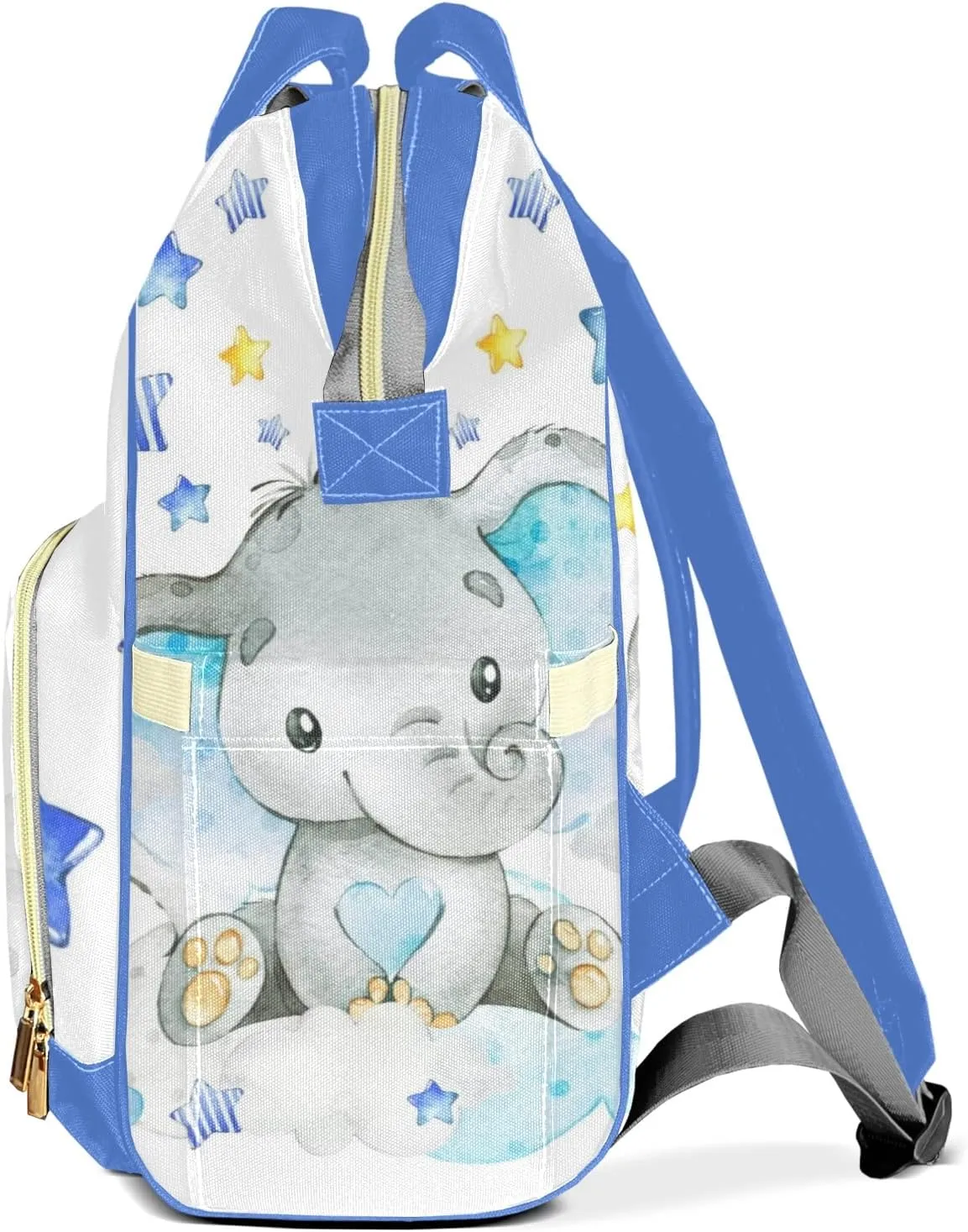 Cute Star Elephant Diaper Bags Custom Name Backpack Personalized Baby Nappy Travel Tote Bag for Mom Gift