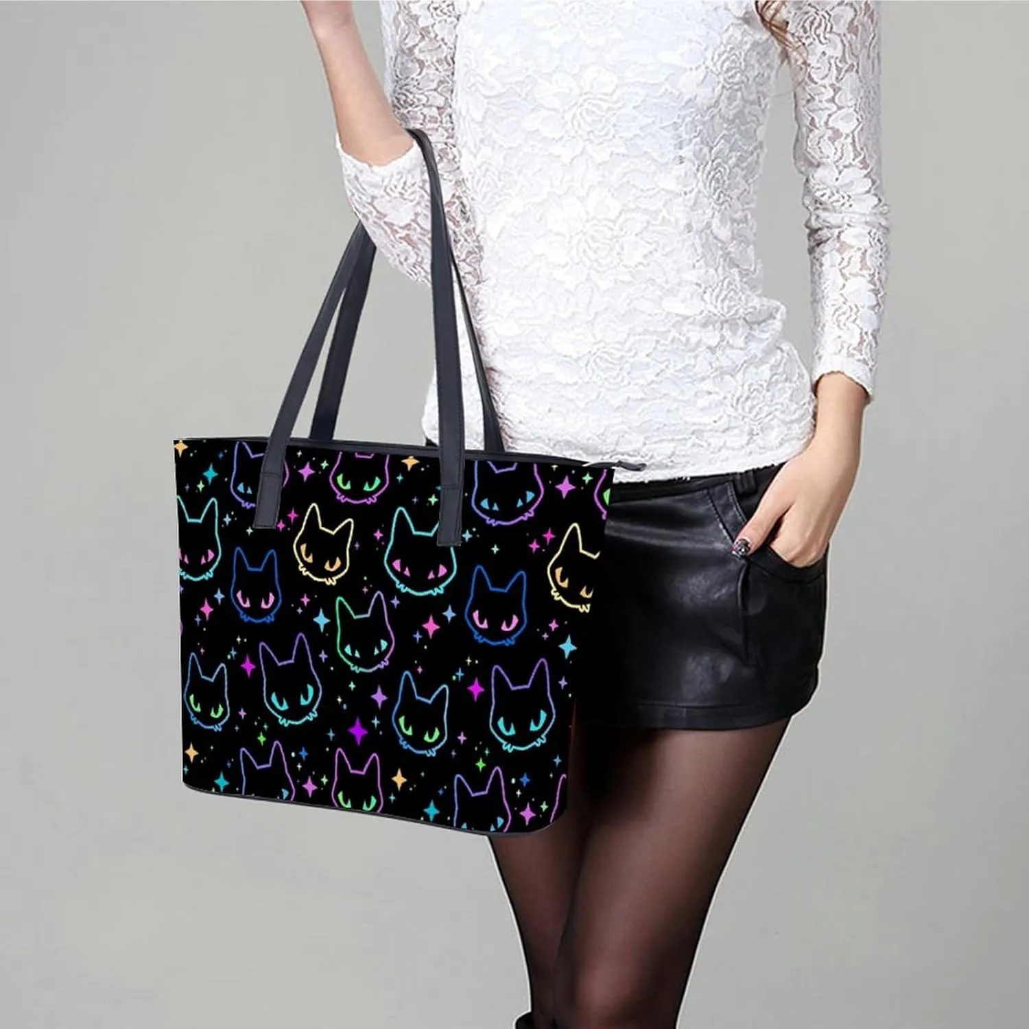 Cute Unicorns Bow Hearts Hobo Handbags With Zipper Large Capacity Satchel Tote Bag Shoulder Bag