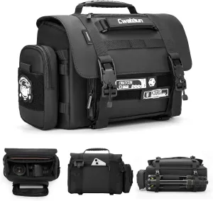 Cwatcun Camera Sling Bag, Waterproof Multifunction Photography Tactica Camera Crossbody Bag with Tripod Holder & Removable Accessory Bags for DSLR/SLR/Mirrorless Cameras - Small