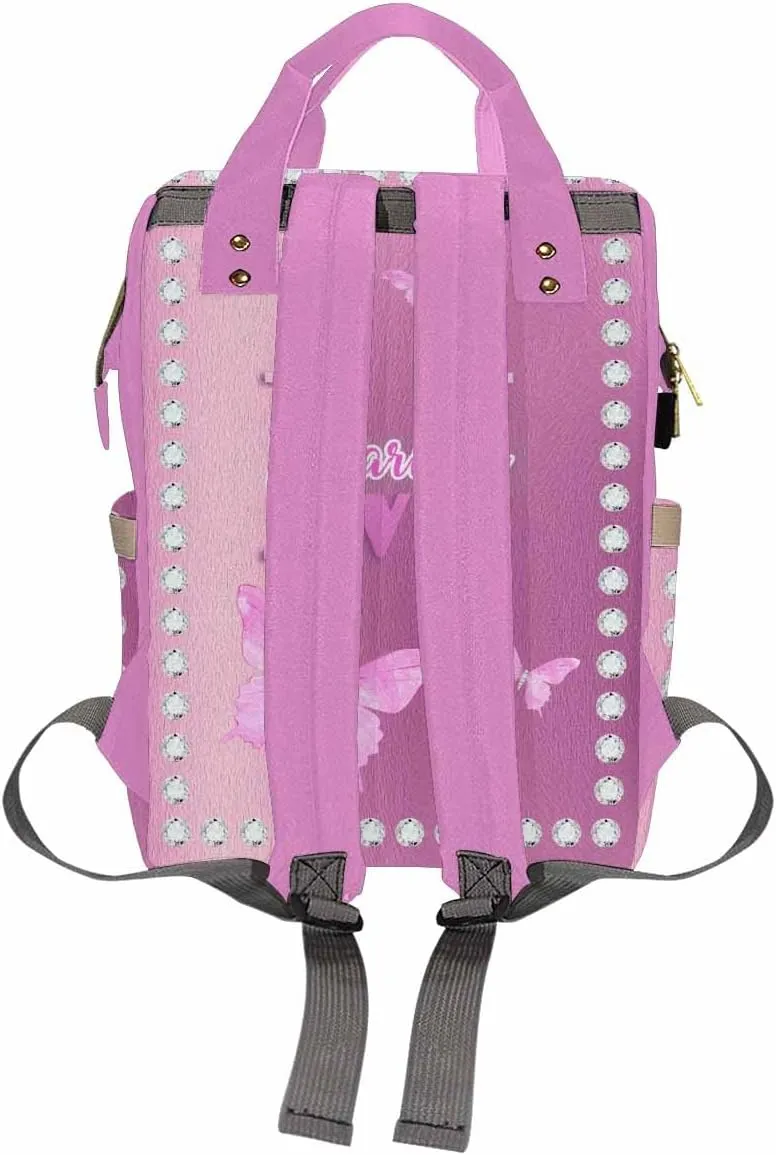 D-Story Customize Baby Backpack for Baby, Personalized Diaper Bag with Butterfly Design