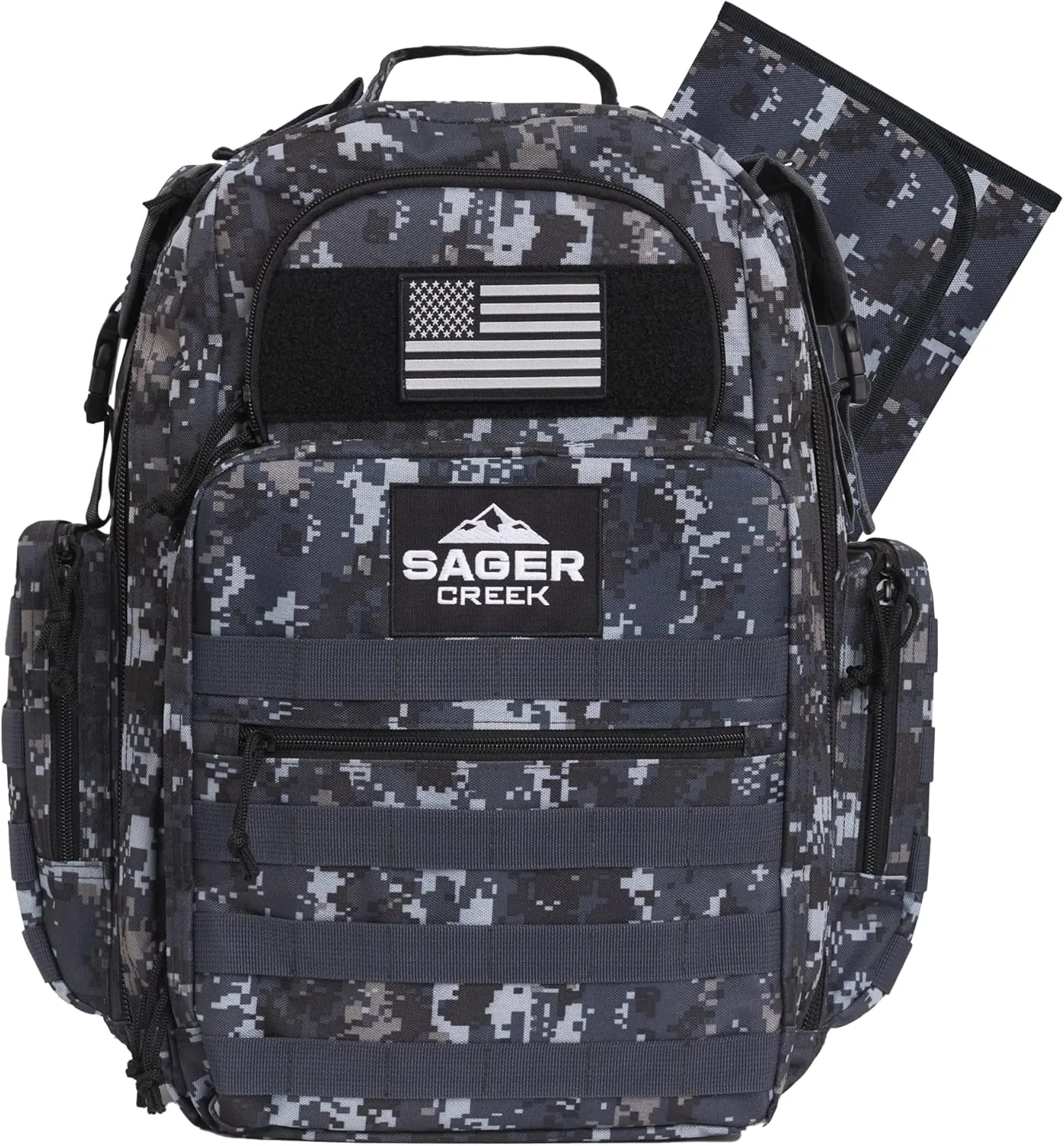 Dad Diaper Bag Backpack with Changing Pad. Waterproof Military Diaper Backpack for Men w/Insulated Compartment (Gray)