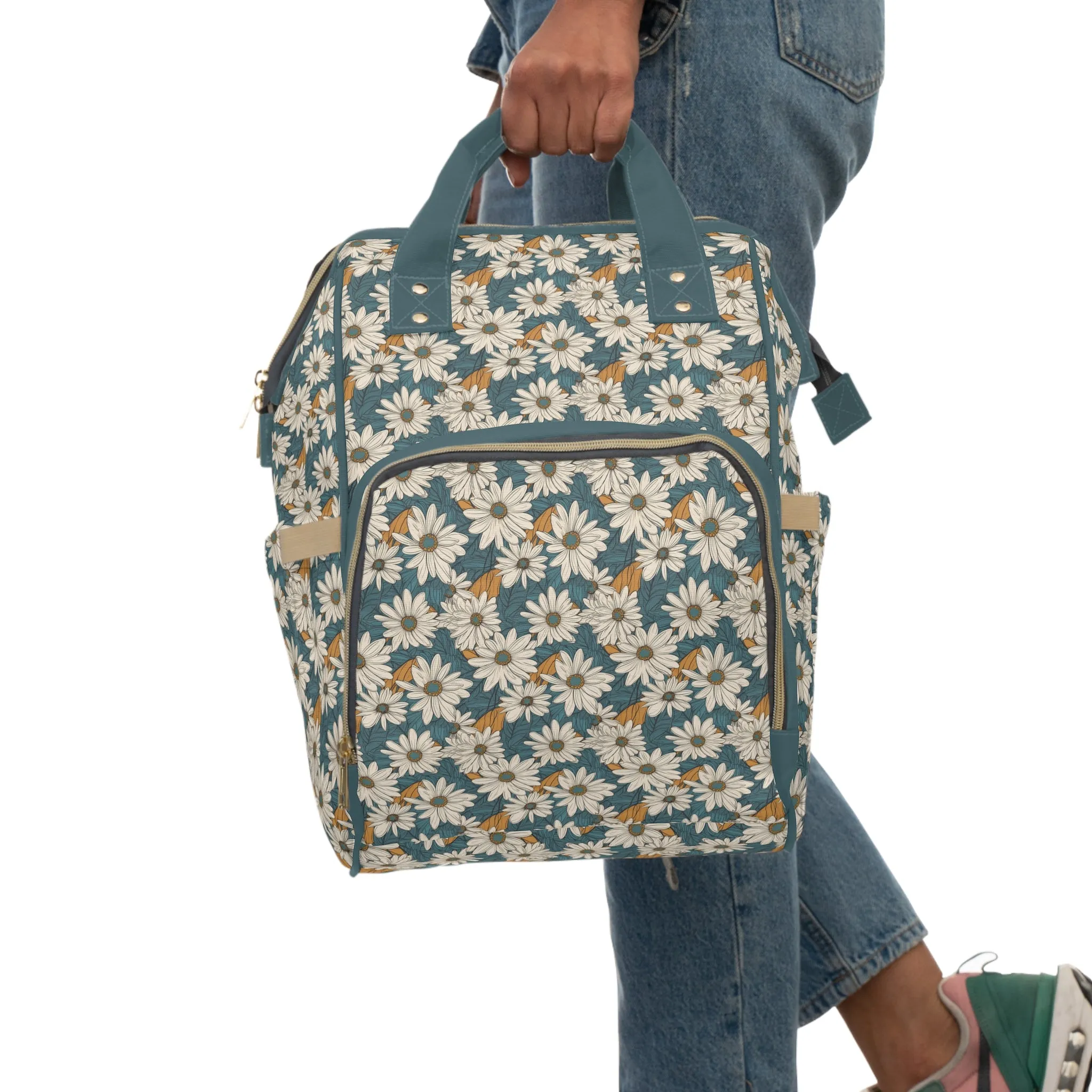 Daisy Diaper Backpack - Charming & Multifunctional Baby Bag with Daisy Patterns, Perfect for Nature-Loving Parents