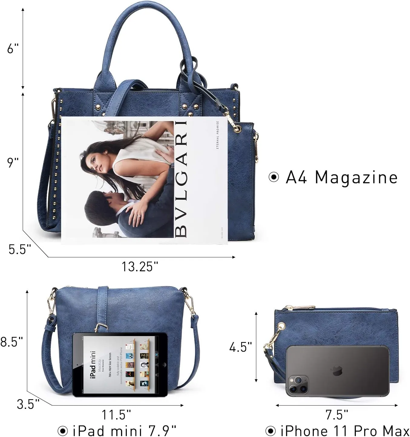 Dasein Purses Handbags for Women Tote Wallet Set Top Handle Satchel Shoulder Hobo Bag 3pcs