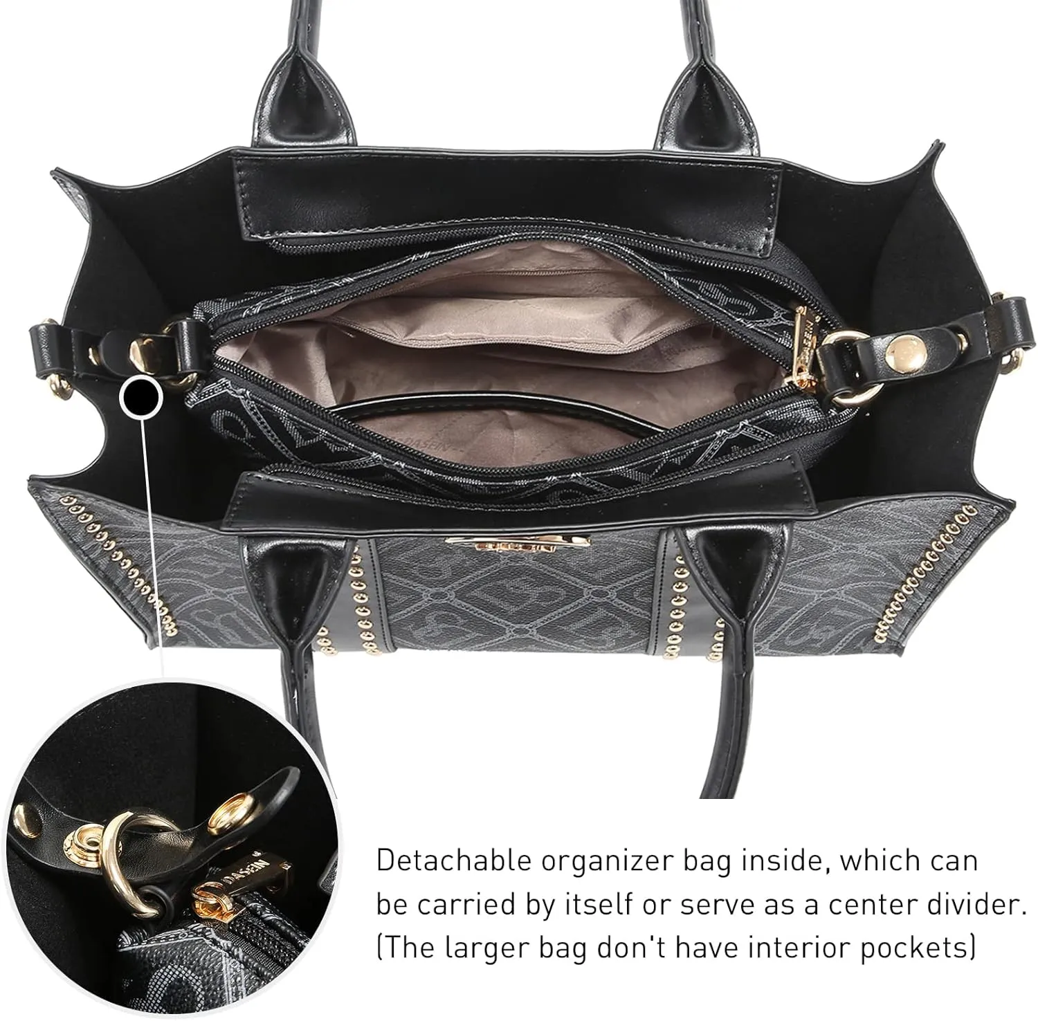Dasein Purses Handbags for Women Tote Wallet Set Top Handle Satchel Shoulder Hobo Bag 3pcs