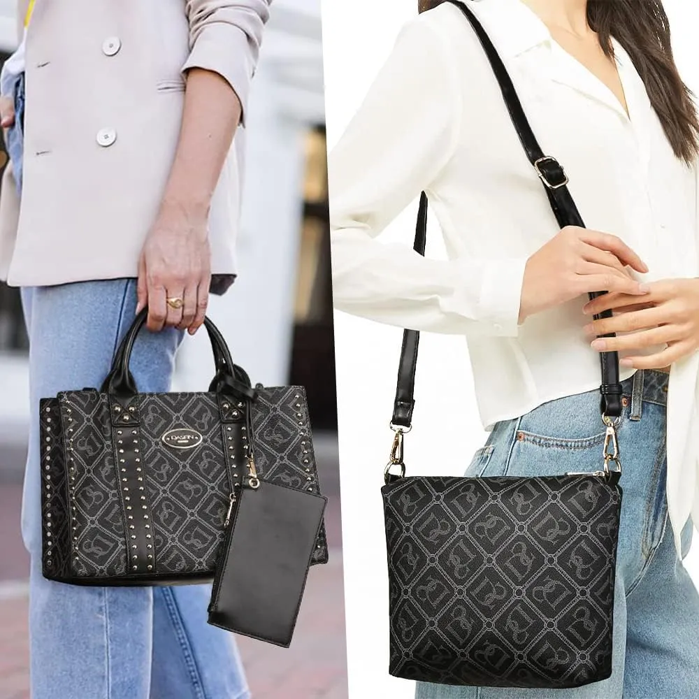 Dasein Purses Handbags for Women Tote Wallet Set Top Handle Satchel Shoulder Hobo Bag 3pcs