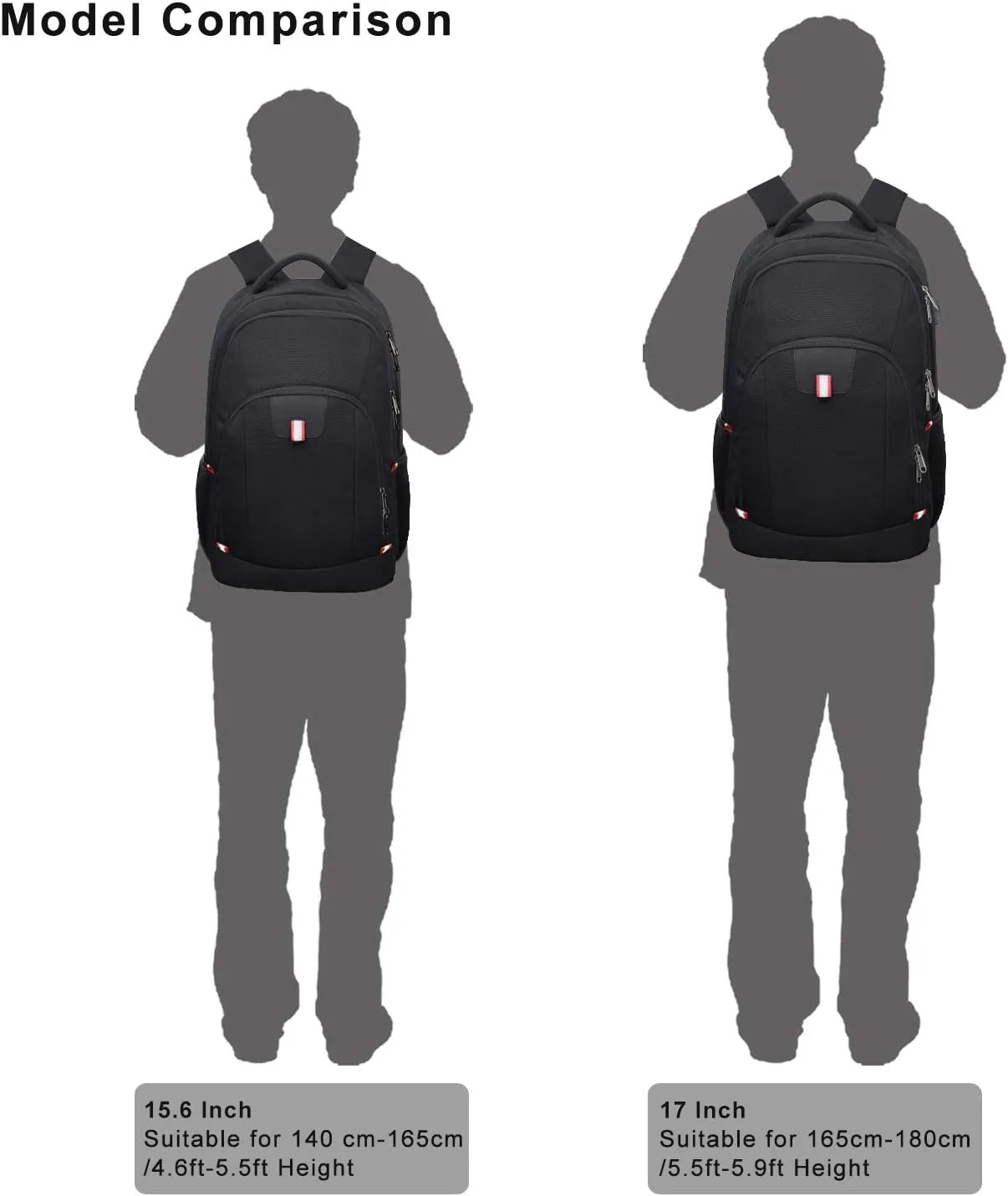 Della Gao Travel Laptop Backpack, Anti Theft Backpack for Men and Women with USB Charging Port Business Computer Backpack Bag (Black, 15.6 Inch)