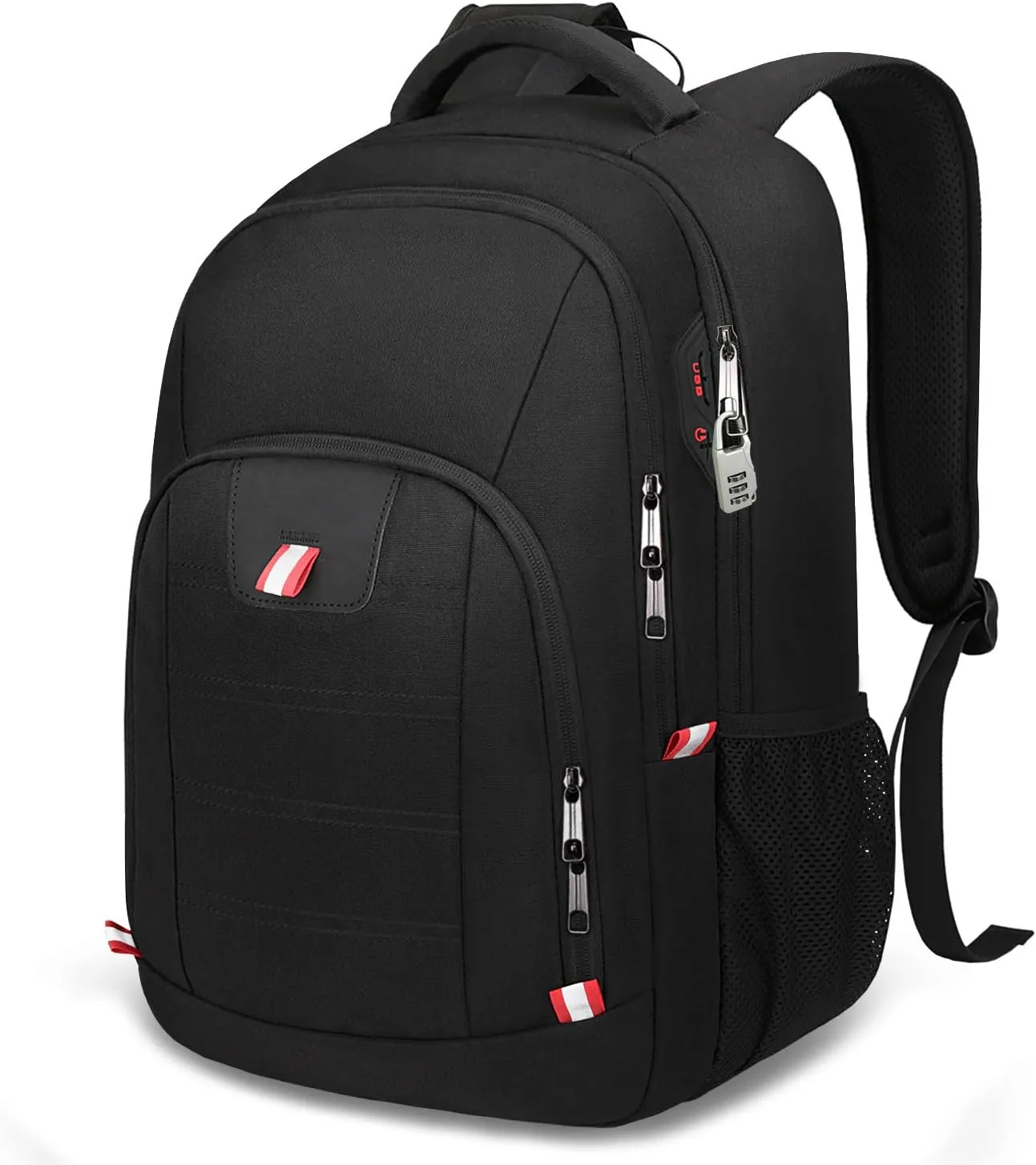 Della Gao Travel Laptop Backpack, Anti Theft Backpack for Men and Women with USB Charging Port Business Computer Backpack Bag (Black, 15.6 Inch)