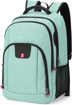 Della Gao Travel Laptop Backpack, Anti Theft Backpack for Men and Women with USB Charging Port Business Computer Backpack Bag (Green, 15.6 Inch)