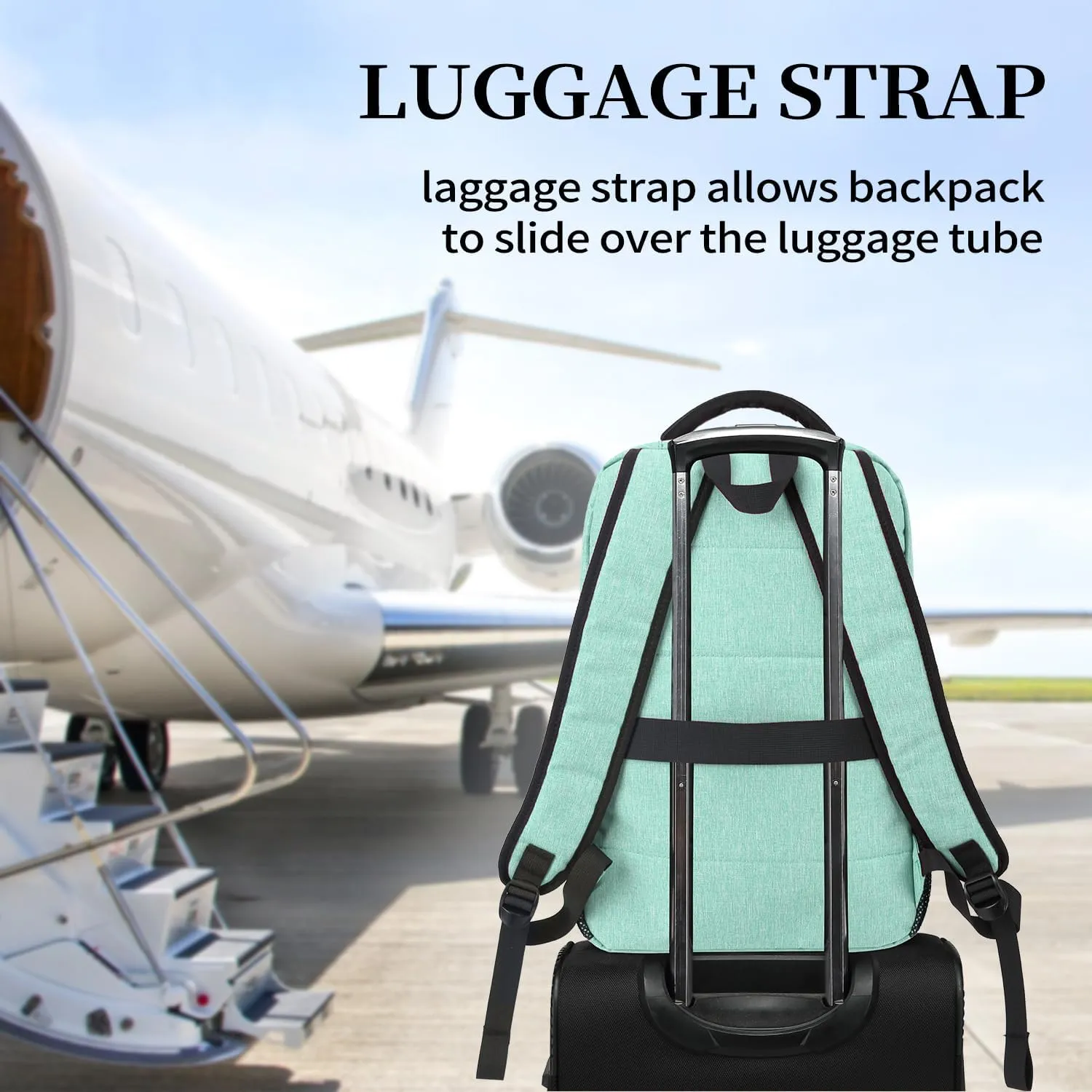 Della Gao Travel Laptop Backpack, Anti Theft Backpack for Men and Women with USB Charging Port Business Computer Backpack Bag (Green, 15.6 Inch)