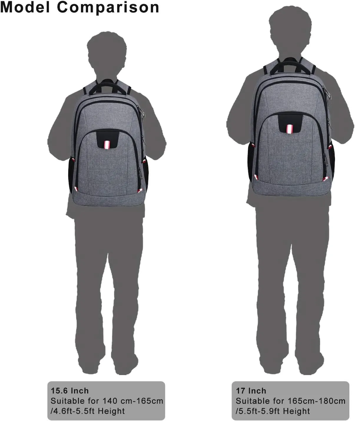 Della Gao Travel Laptop Backpack, Anti Theft Backpack for Men and Women with USB Charging Port Business Computer Backpack Bag (Grey, 15.6 Inch)