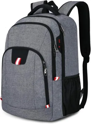 Della Gao Travel Laptop Backpack, Anti Theft Backpack for Men and Women with USB Charging Port Business Computer Backpack Bag (Grey, 15.6 Inch)
