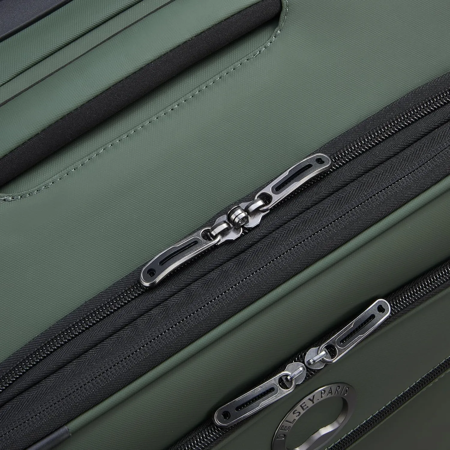 DELSEY PARIS Sky Lite 19-Inch International Lightweight Carry-On Luggage - Water-Resistant Polyester, Dual Spinner Wheels, Multiple Exterior Pockets, Green - Softside Bag for Easy Travel
