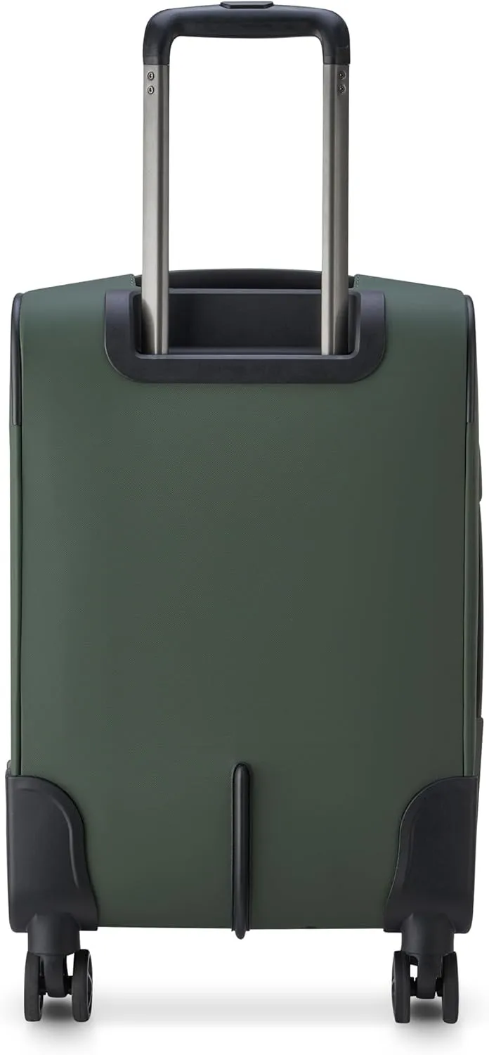 DELSEY PARIS Sky Lite 19-Inch International Lightweight Carry-On Luggage - Water-Resistant Polyester, Dual Spinner Wheels, Multiple Exterior Pockets, Green - Softside Bag for Easy Travel