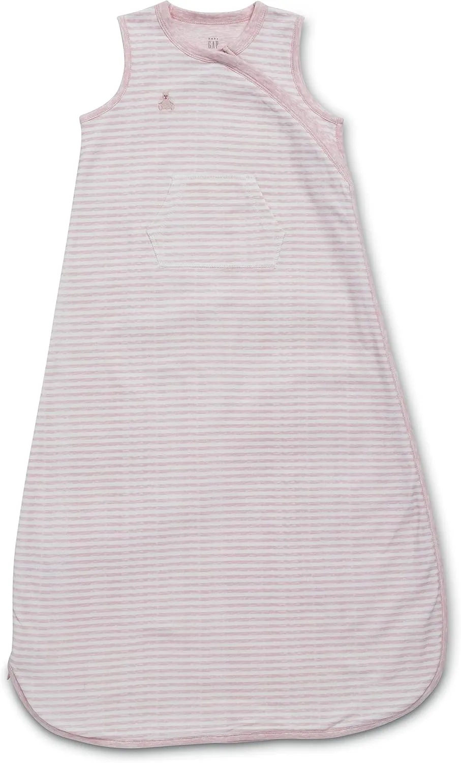Delta Children Gap babyGap TrueSleep Sleep Sack | 100% Organic Cotton | GOTS and Oeko-Tex 100 Certified | 2-Way Zipper | Large: 6-12 Months, Pink Stripe