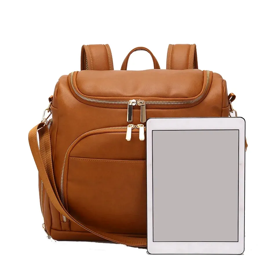 Deluxe Vegan Leather Diaper Bag 4 Pieces Set