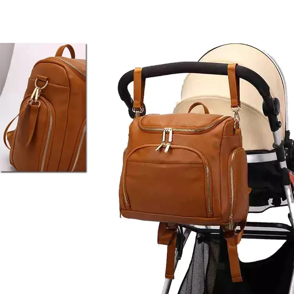 Deluxe Vegan Leather Diaper Bag 4 Pieces Set