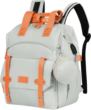 Diaper Bag Backpack Baby Bag,Waterproof Multi Function Baby Backpack, bag with USB Charging Port, Travel Diaper Bag with Changing Pad,Unisex Stylish Travel Back Pack for Moms(Grey)