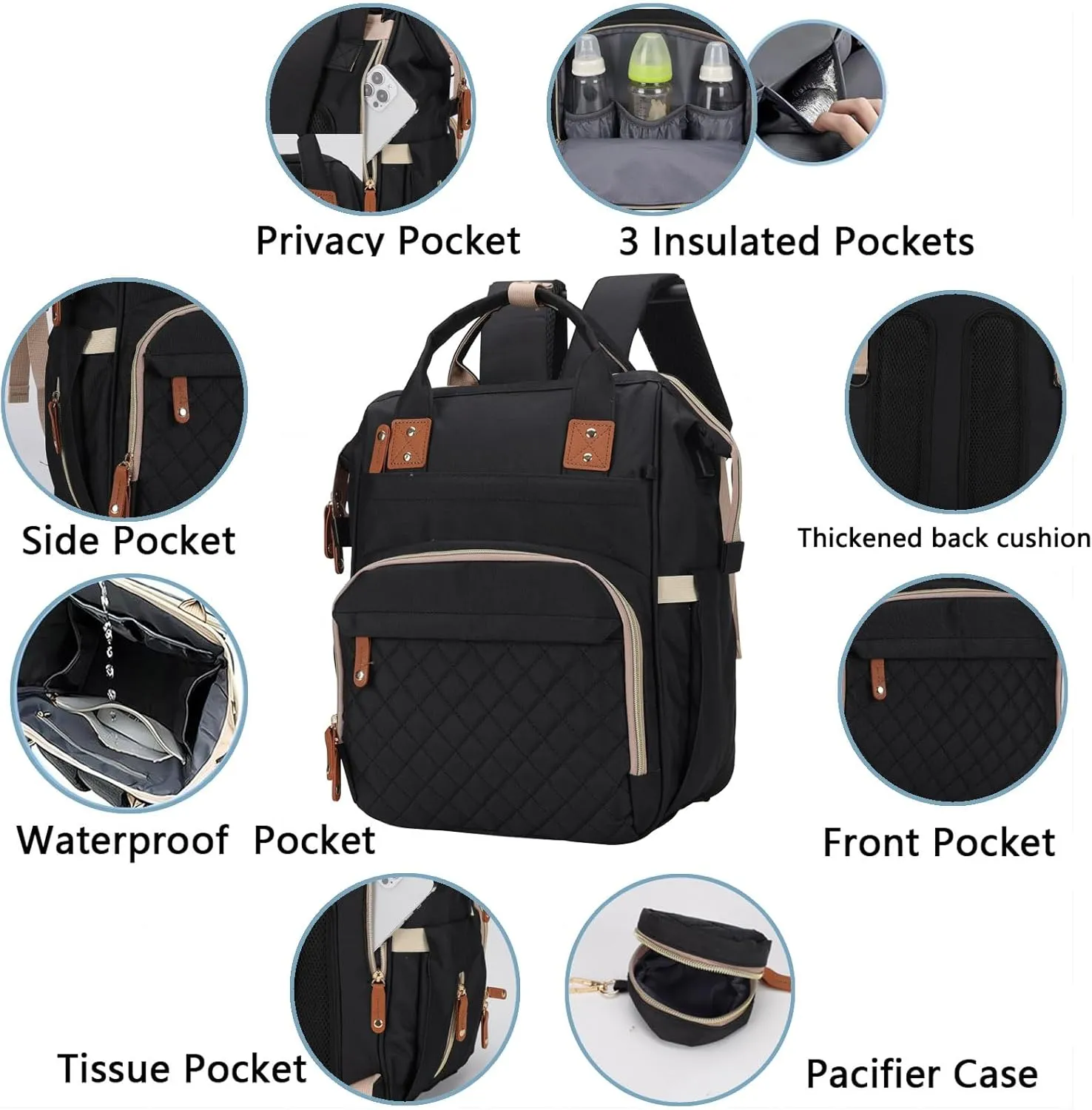 Diaper Bag Backpack Baby for Boys & Girls Essentials Travel BackPack Multifunction Waterproof Diaper Bag Baby Changing Bag