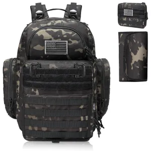 Diaper Bag Backpack for Dad, DBTAC Large Baby Nappy Bag for Men w/Changing Mat, Insulated Wipe Pockets, Stroller Straps, Black Camo