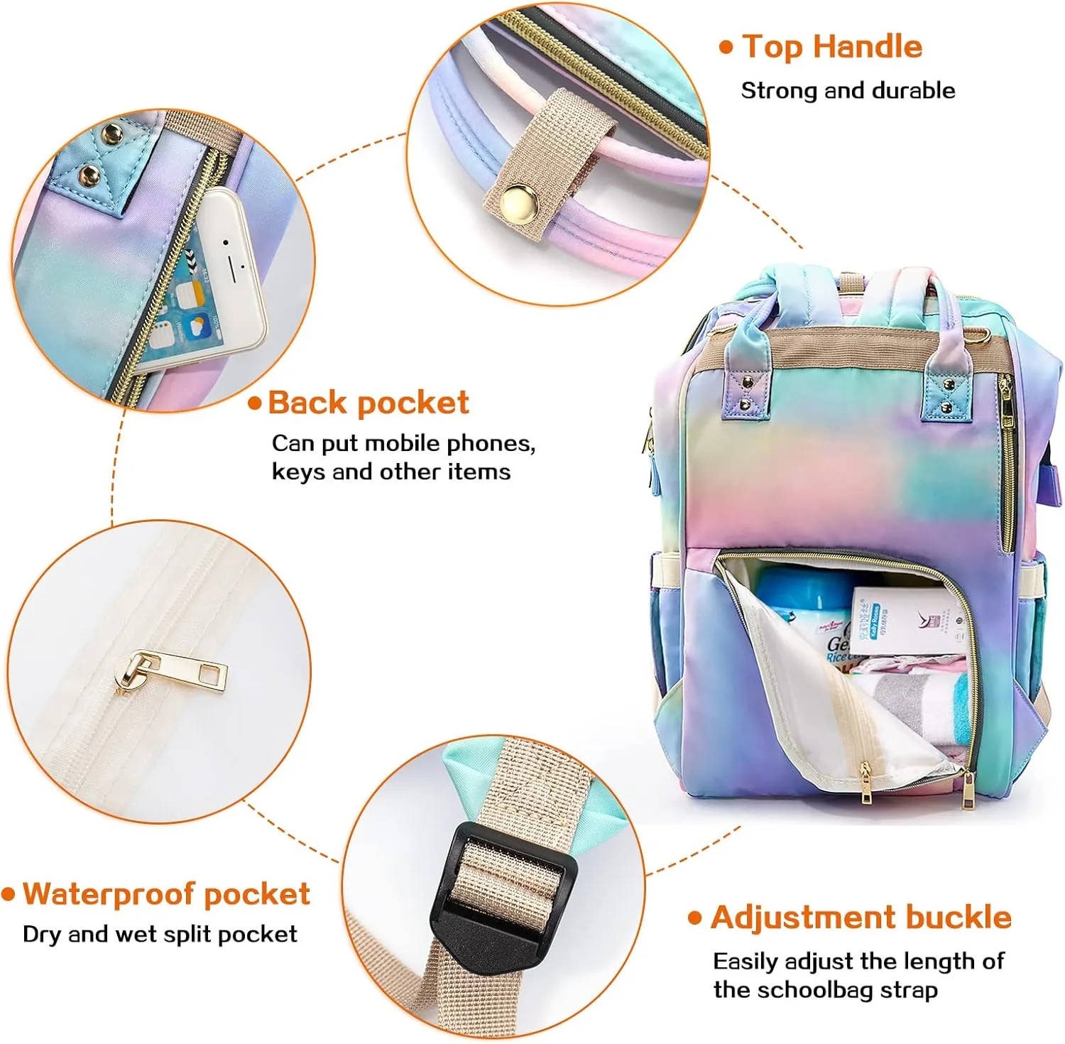 Diaper Bag Backpack for Mom & Dad, Multifunction Waterproof Baby Changing Bags, Large Nappy Bag Backpack