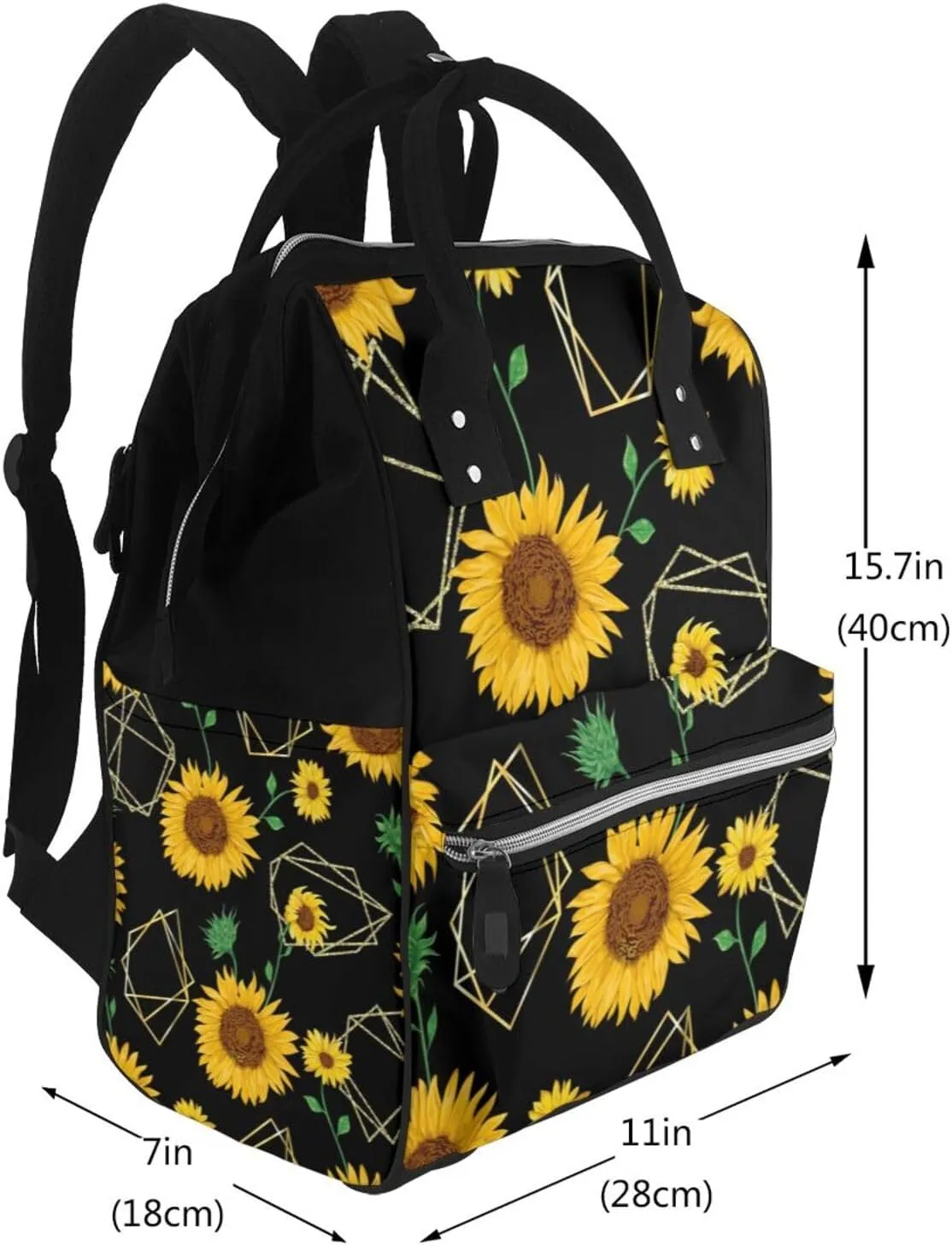 Diaper Bag Backpack For Women, Flower (2) Waterproof Multifunction Travel Pack Maternity Baby Changing Bags, Nappy Baby Bags With Multi-Function For Baby