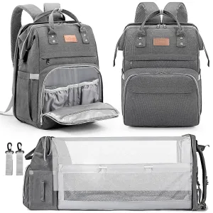 Diaper Bag Backpack, Large Capacity Multifunction Baby Bag with Changing Pad for Boy Girl, Travel for Moms Dads, Baby Registry Search Shower Gifts Waterproof and Stylish DarkGray
