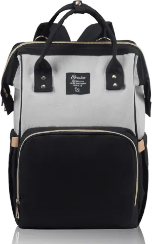 Diaper Bag Backpack Multifunction Large Bags with Changing Pad & Stroller Straps Pacifier Case Unisex(charcoal grey)