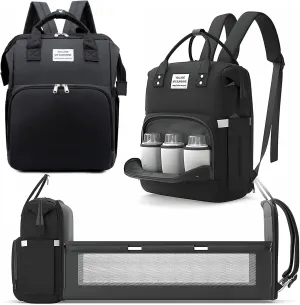 Diaper Bag Backpack, Multifunction Travel Baby Changing Bag, Multifunction Waterproof Travel Back Pack for Moms Dads, Newborn Baby Essential Gifts (Black)