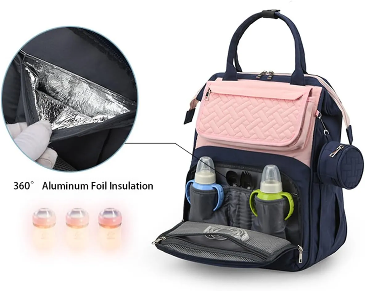 Diaper Bag Backpack with Changing Pad Pacifier Case, Diaper Bag Backpack for Dad and Mom, Maternity Bag Organizer (Black)