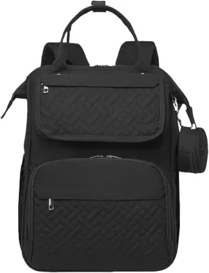 Diaper Bag Backpack with Changing Pad Pacifier Case, Diaper Bag Backpack for Dad and Mom, Maternity Bag Organizer (Black)