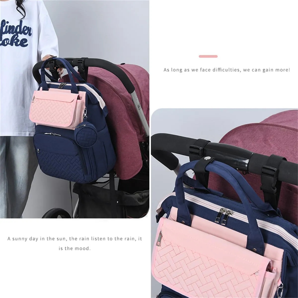 Diaper Bag Backpack with Changing Pad Pacifier Case, Diaper Bag Backpack for Dad and Mom, Maternity Bag Organizer (Black)