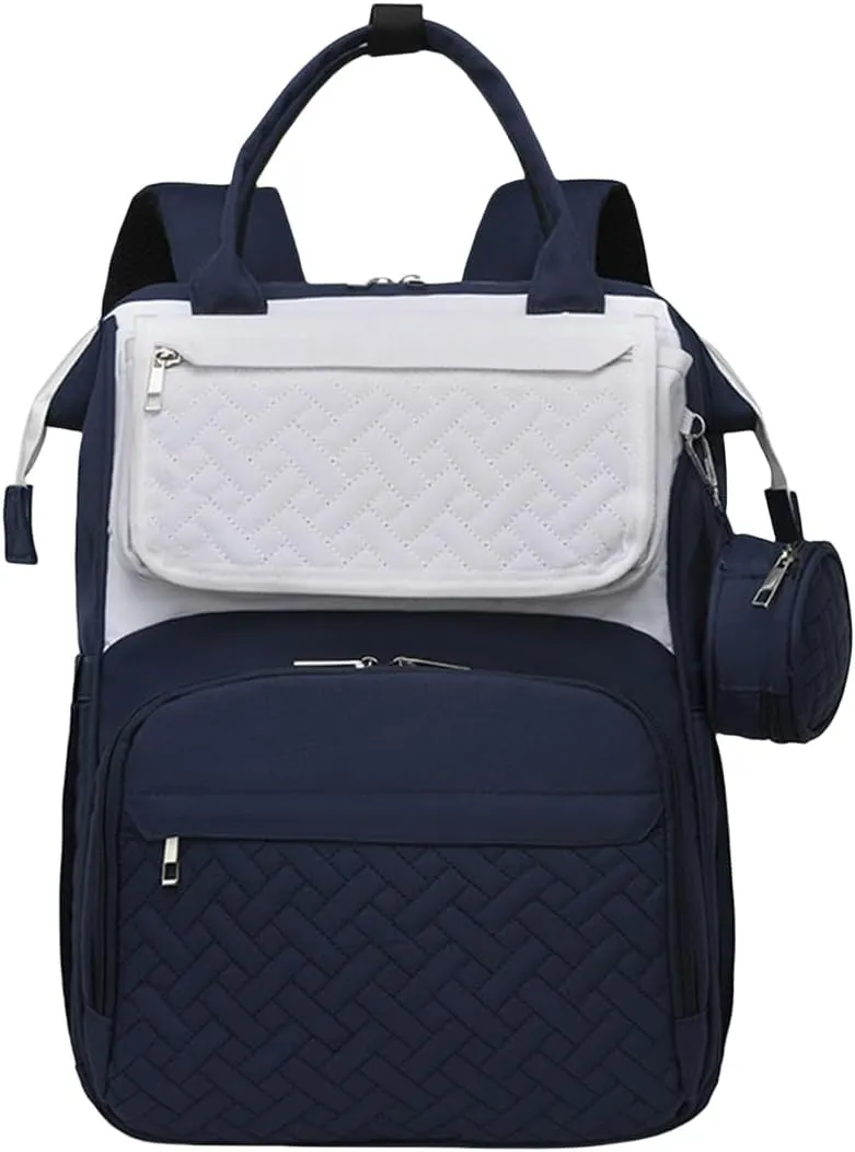 Diaper Bag Backpack with Changing Pad Pacifier Case, Diaper Bag Backpack for Dad and Mom, Maternity Bag Organizer (Blue Gray)