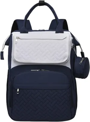 Diaper Bag Backpack with Changing Pad Pacifier Case, Diaper Bag Backpack for Dad and Mom, Maternity Bag Organizer (Blue Gray)
