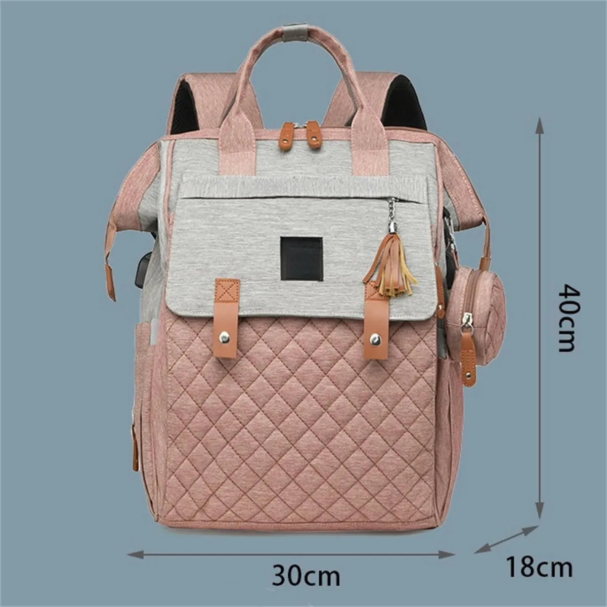 Diaper Bag Backpack with Pacifier Case, Diaper Bag Backpack for Women Large Capacity with Insulated Pockets (Black)