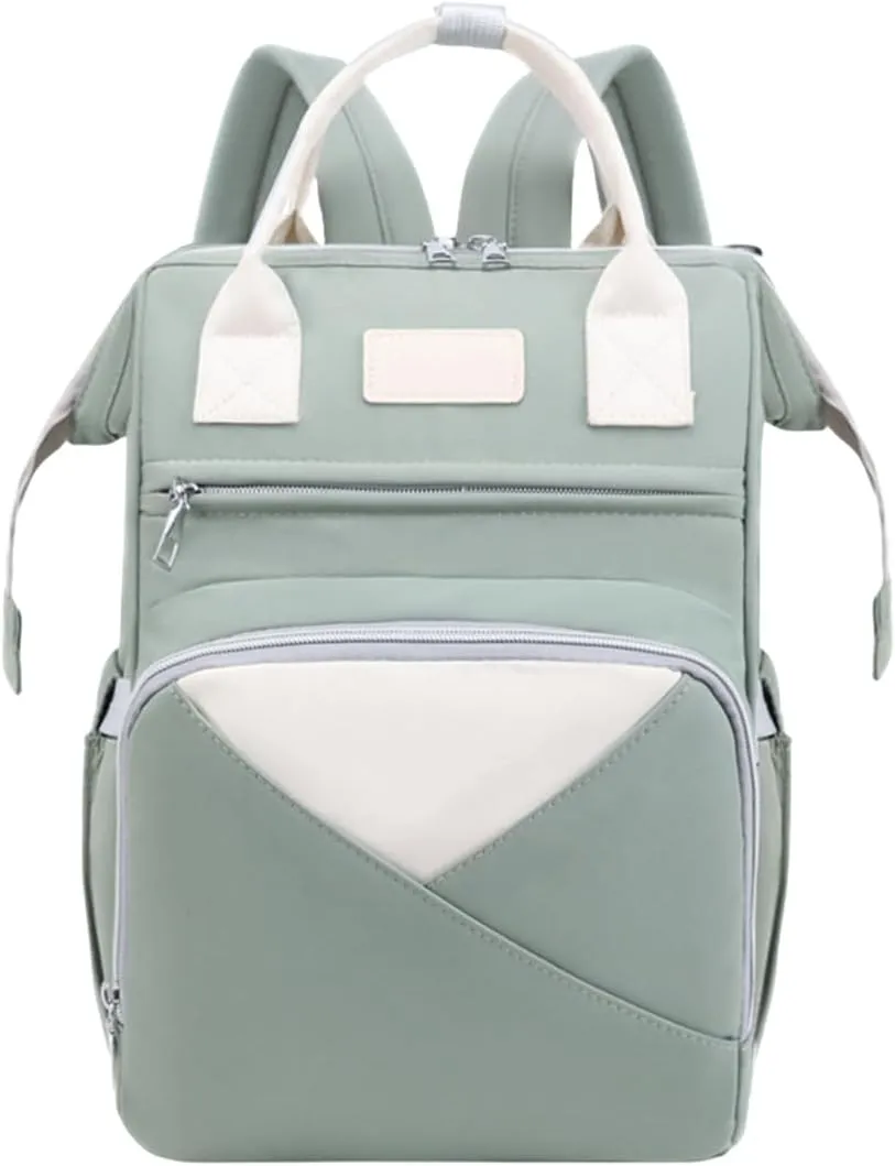 Diaper Bag Multifunctional Baby Backpack Extension Multifunction Travel Backpack Maternity Bag (Green), 26*18*38cm