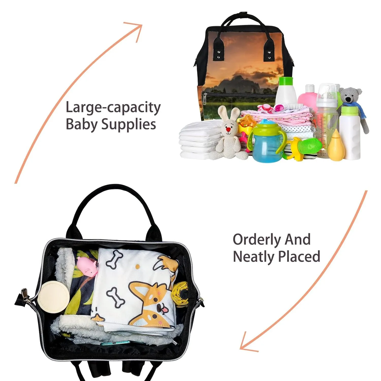 Diaper Bag Mummy Backpack Spectacular Mountains River Natural Multifunction Baby Nappy Bag Large Capacity Nursing Bags Waterproof Travel Backpack