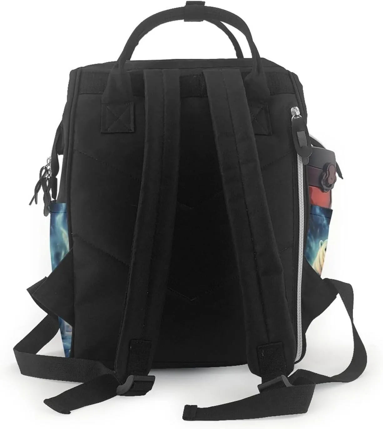 Diaper Bag Nappy Backpack Baby Bag Black and White Octopus and Ship Mummy Backpack Multifunction Changing Bags for Travel, Polar Bears Northern Lights, One Size