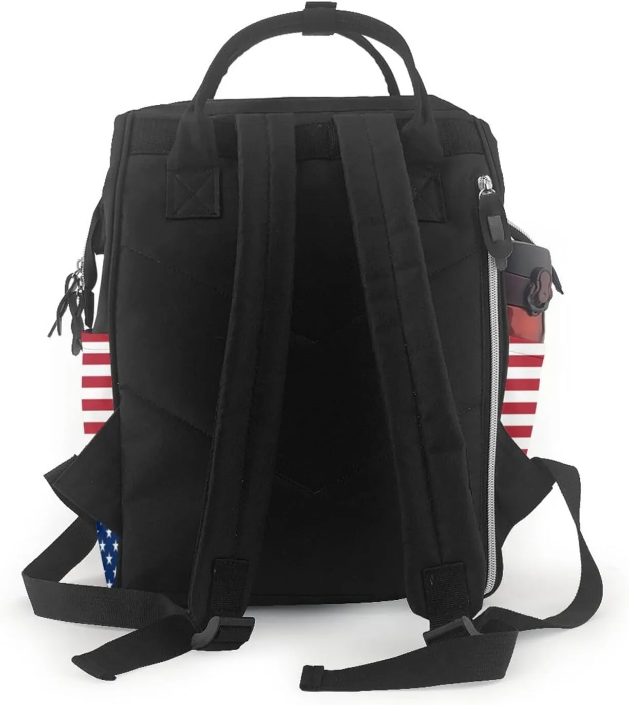 Diaper Bag Nappy Backpack Baby Bag British Flag Mummy Backpack Multifunction Changing Bags for Travel, American Flag Stars Stripes, One Size