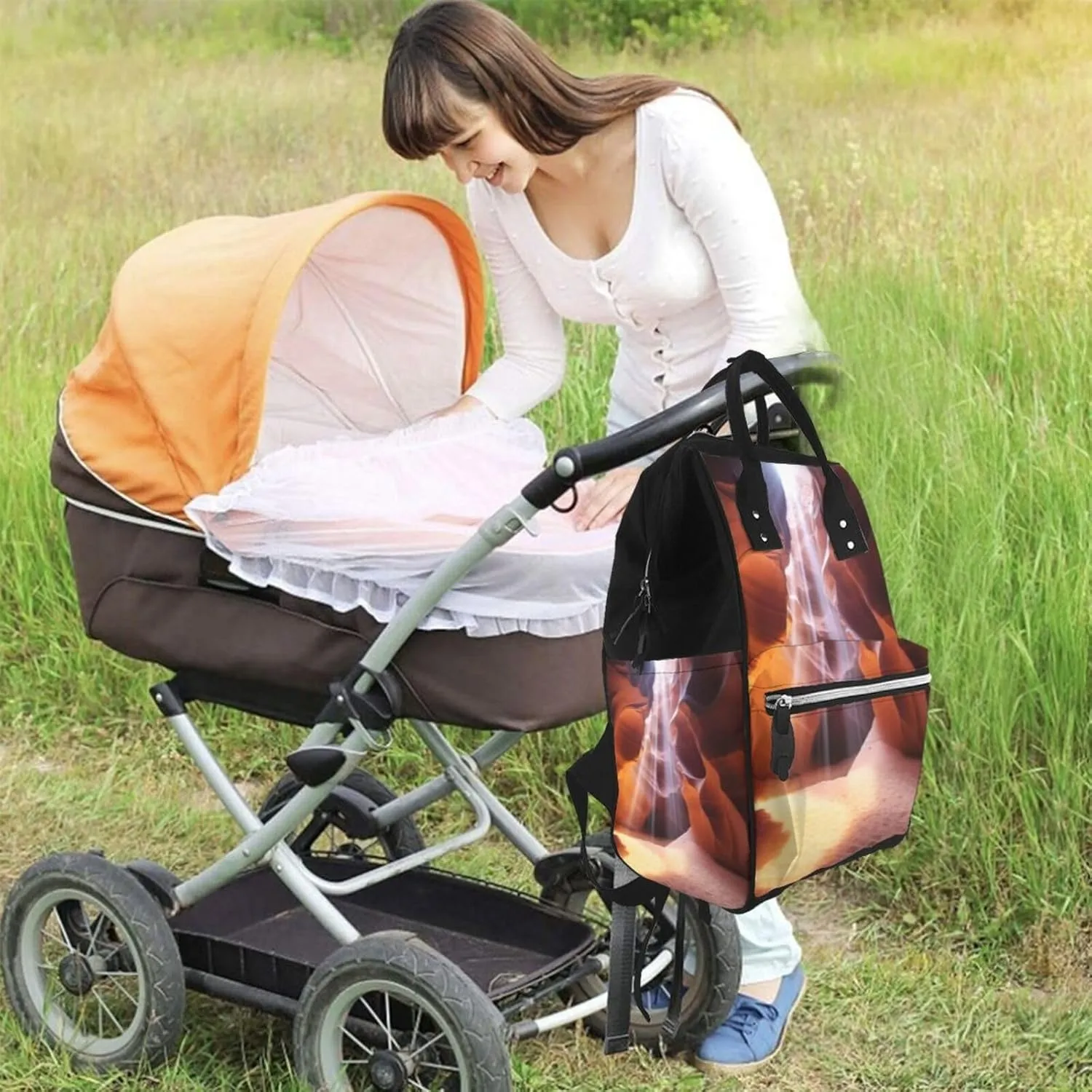 Diaper Bag Nappy Backpack Baby Bag British Flag Mummy Backpack Multifunction Changing Bags for Travel, Antelope Canyon, One Size